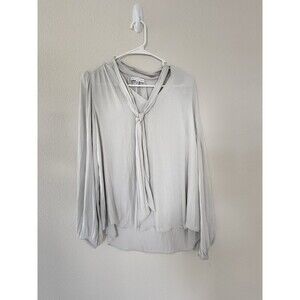 Maison D’Amelie Tie Neck Chic Blouse Top Workwear Classy Size M Preppy Classic
